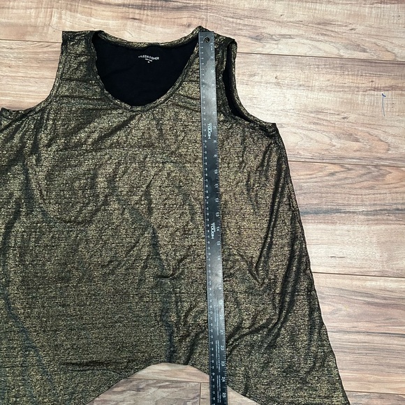 Eileen Fisher Women’s Size Medium Black-gold 100% Organic Linen Tank Top Shirt - Picture 6 of 10